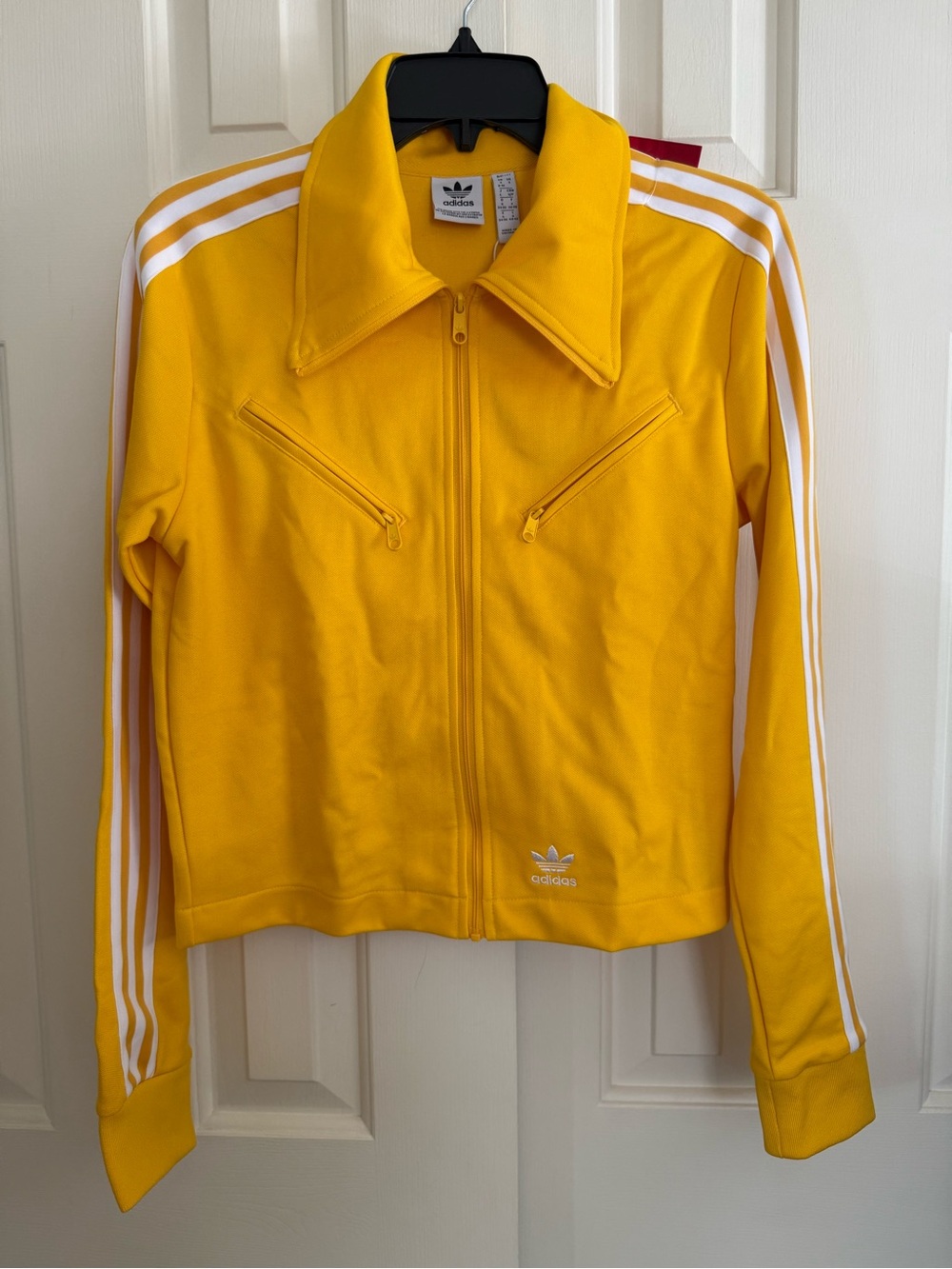 adidas Yellow Women's Three-Stripe Track Jacket - Picture 2 of 4